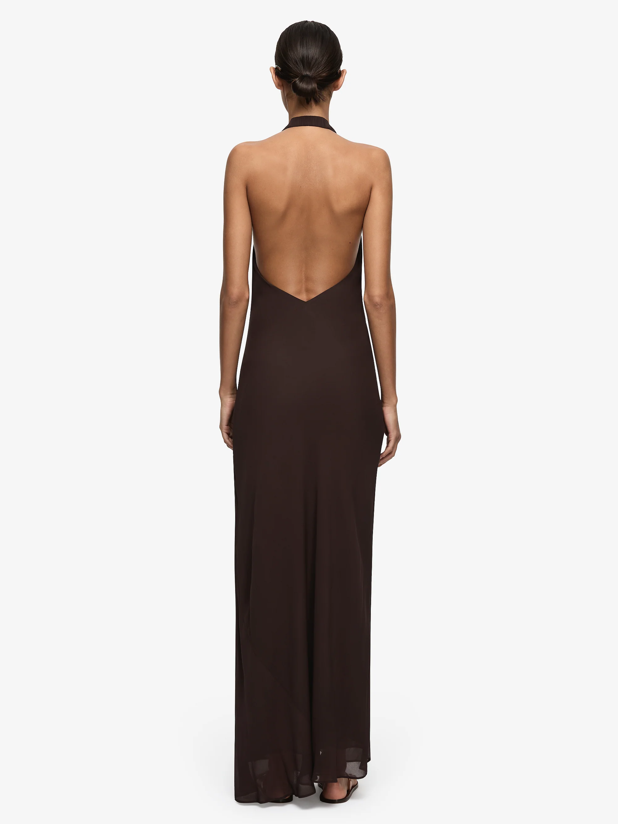 SONEVA WRAP DRESS - DARK CHOCOLATE - Image 5