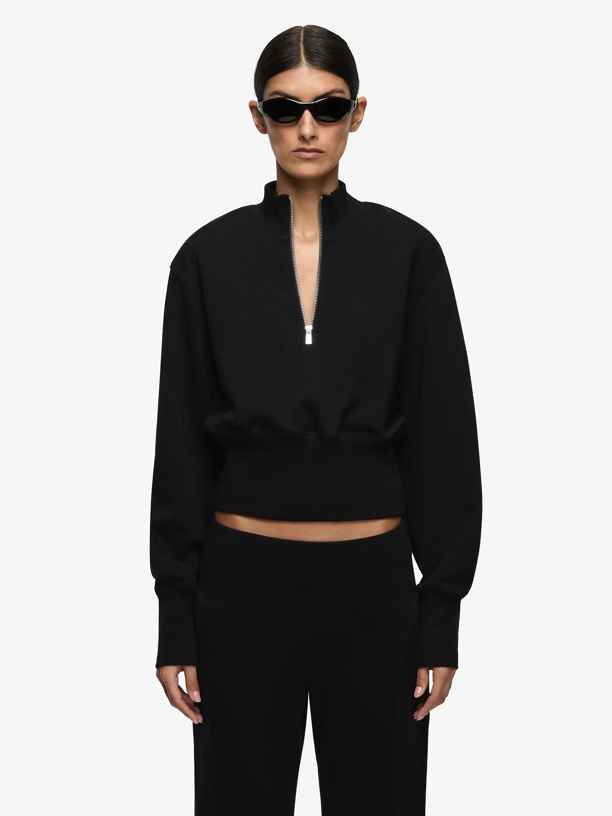 STEPH HALF ZIPPER JUMPER - BLACK - Image 2