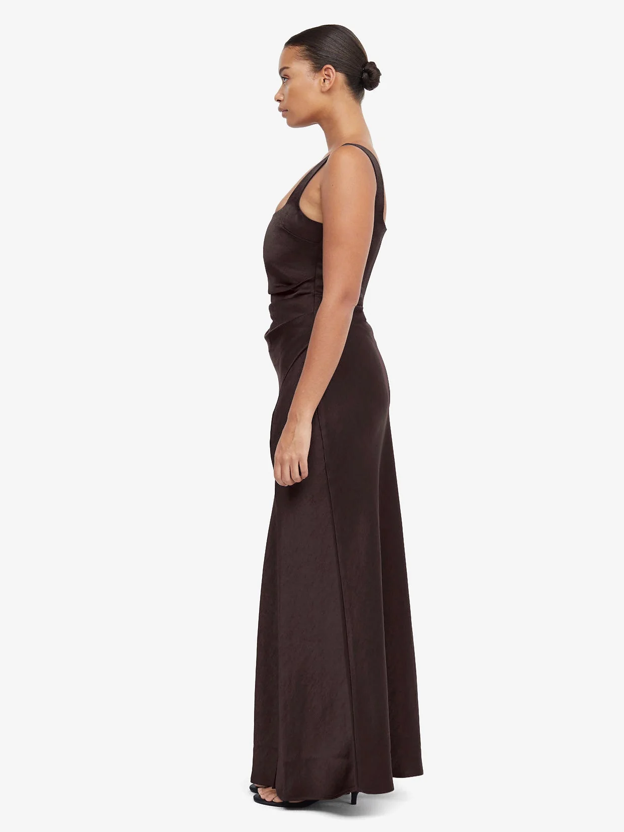 THE DREAMER SQUARE NECK DRESS - DARK CHOCOLATE - Image 3