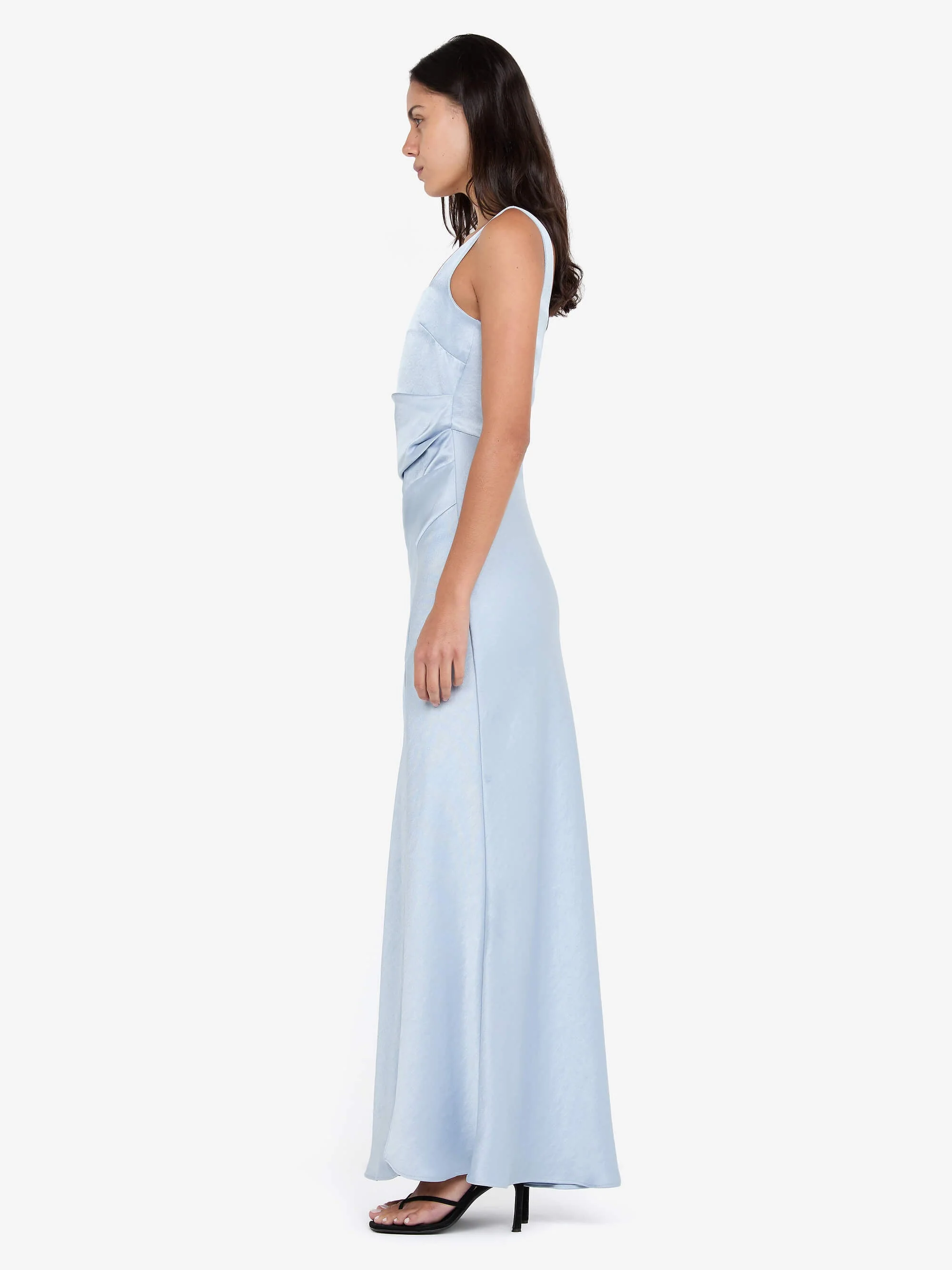 THE DREAMER SQUARE NECK DRESS - DUSTY BLUE - Image 3