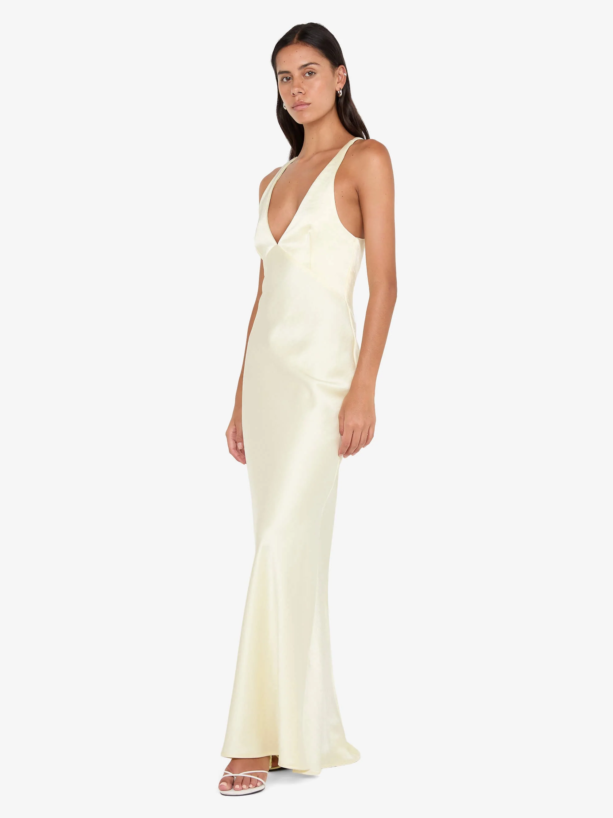 THE DREAMER V NECK DRESS - ICE YELLOW - Image 3