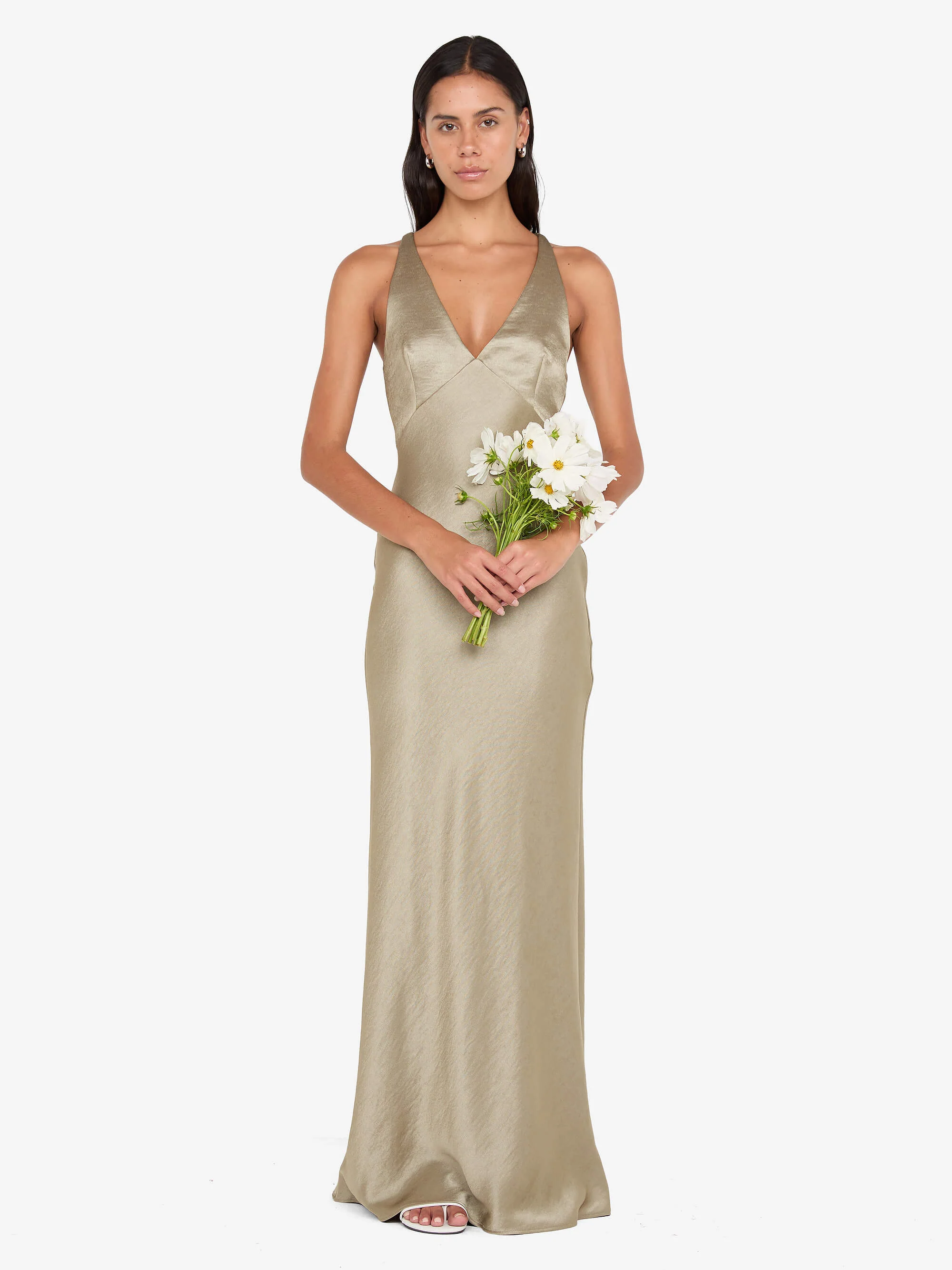 THE DREAMER V NECK DRESS - SAGE - Image 4