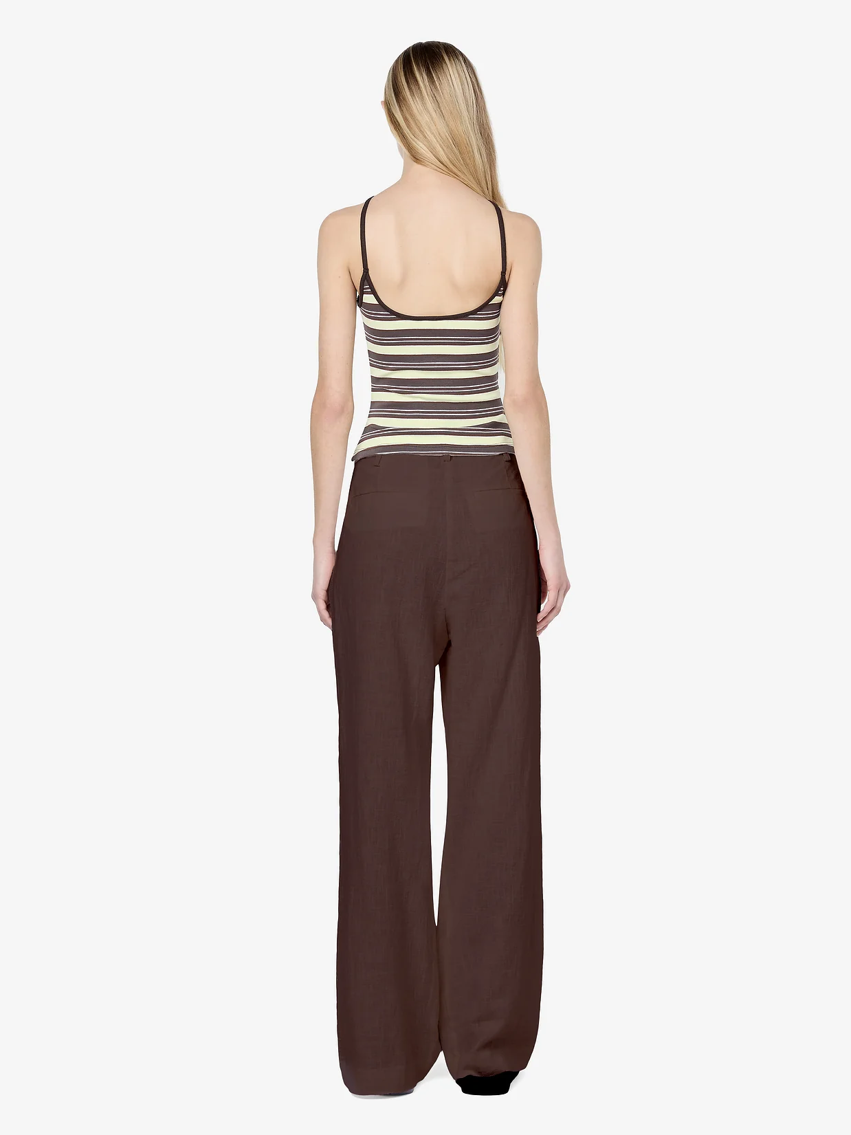 VINNIE WIDE LEG PANT - DARK CHOCOLATE - Image 3
