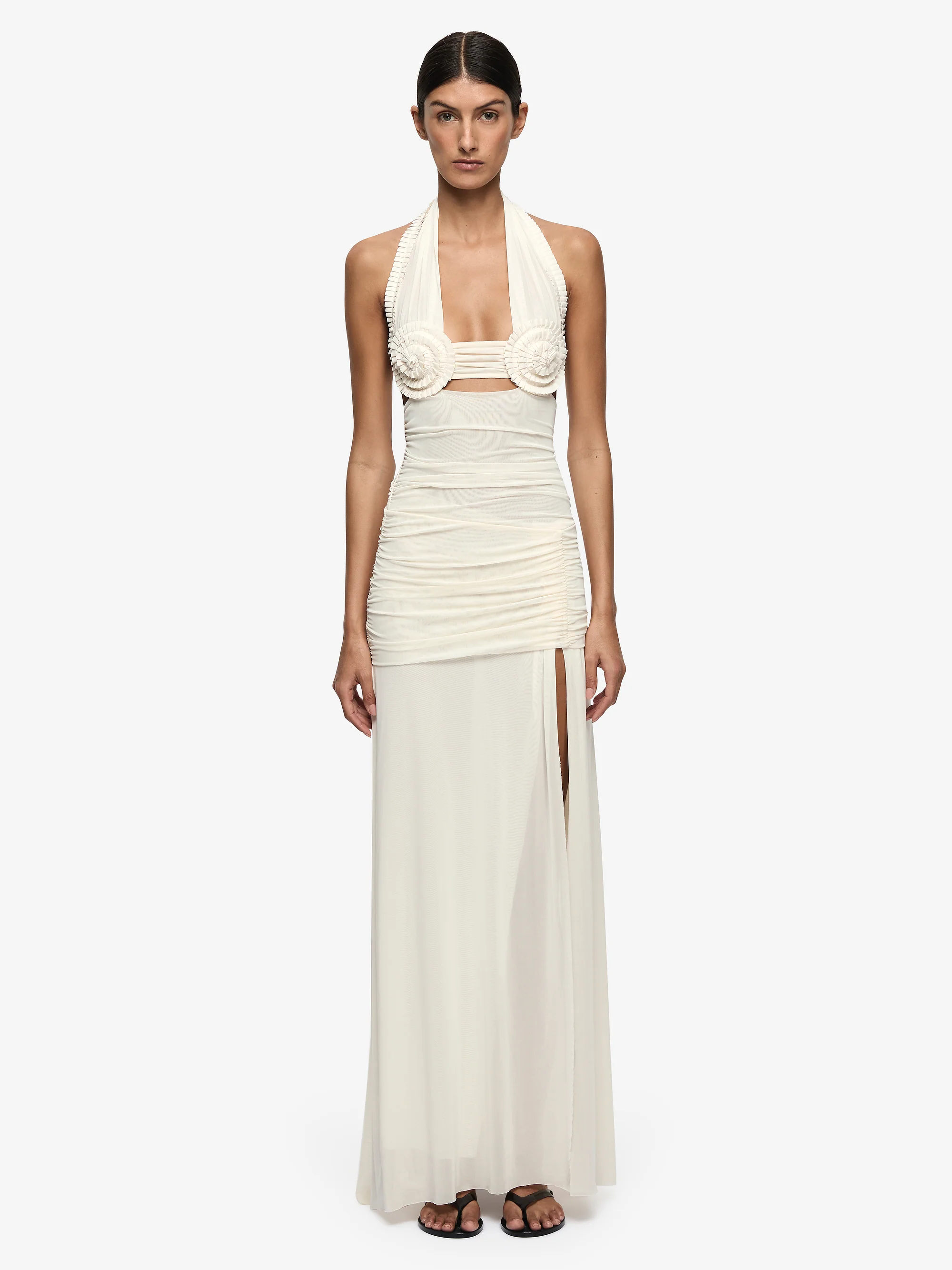 VIOLA SPIRAL MAXI DRESS - BUTTERCREAM