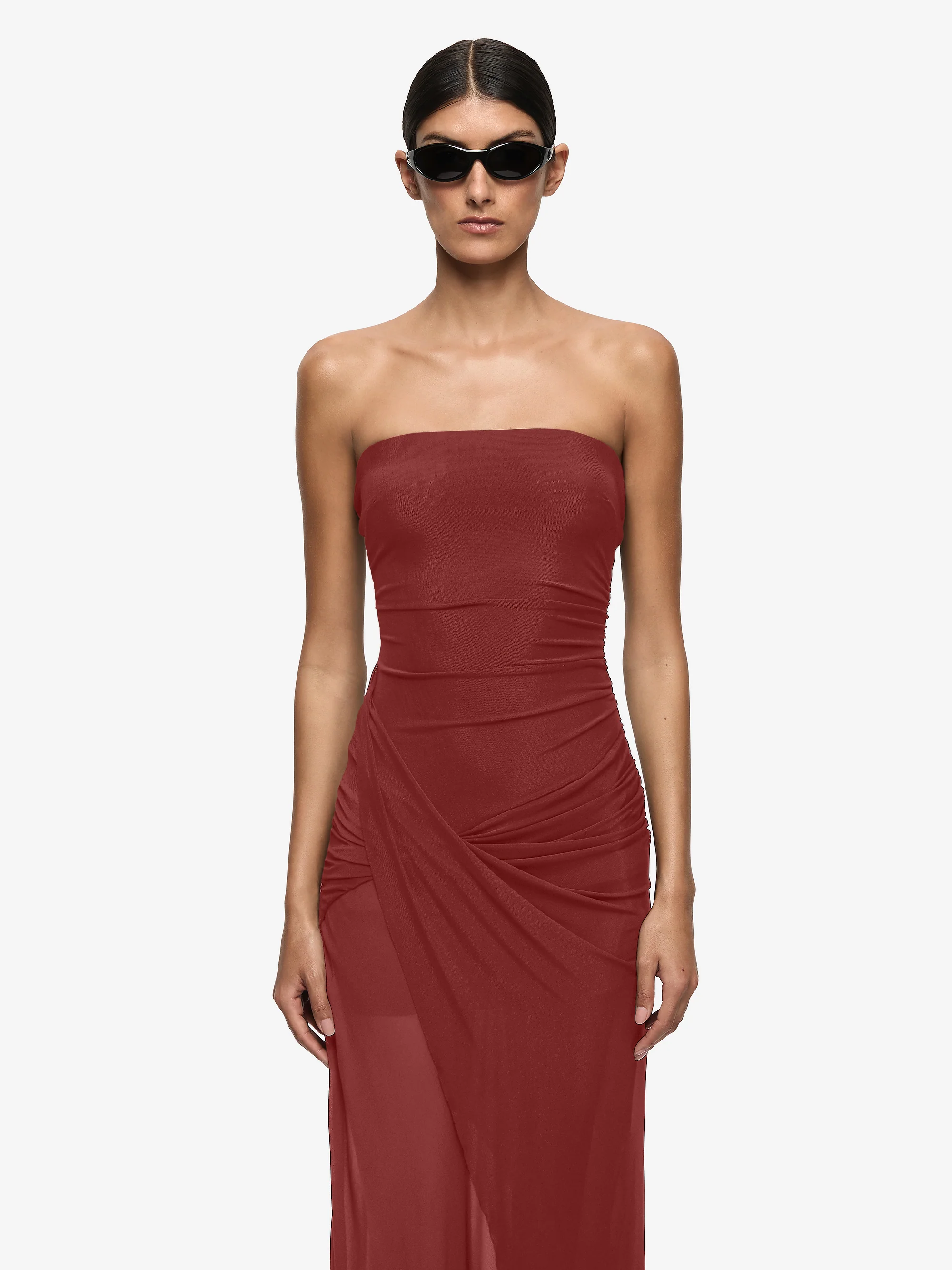 WILLORIN STRAPLESS MAXI DRESS - SANGRIA - Image 3