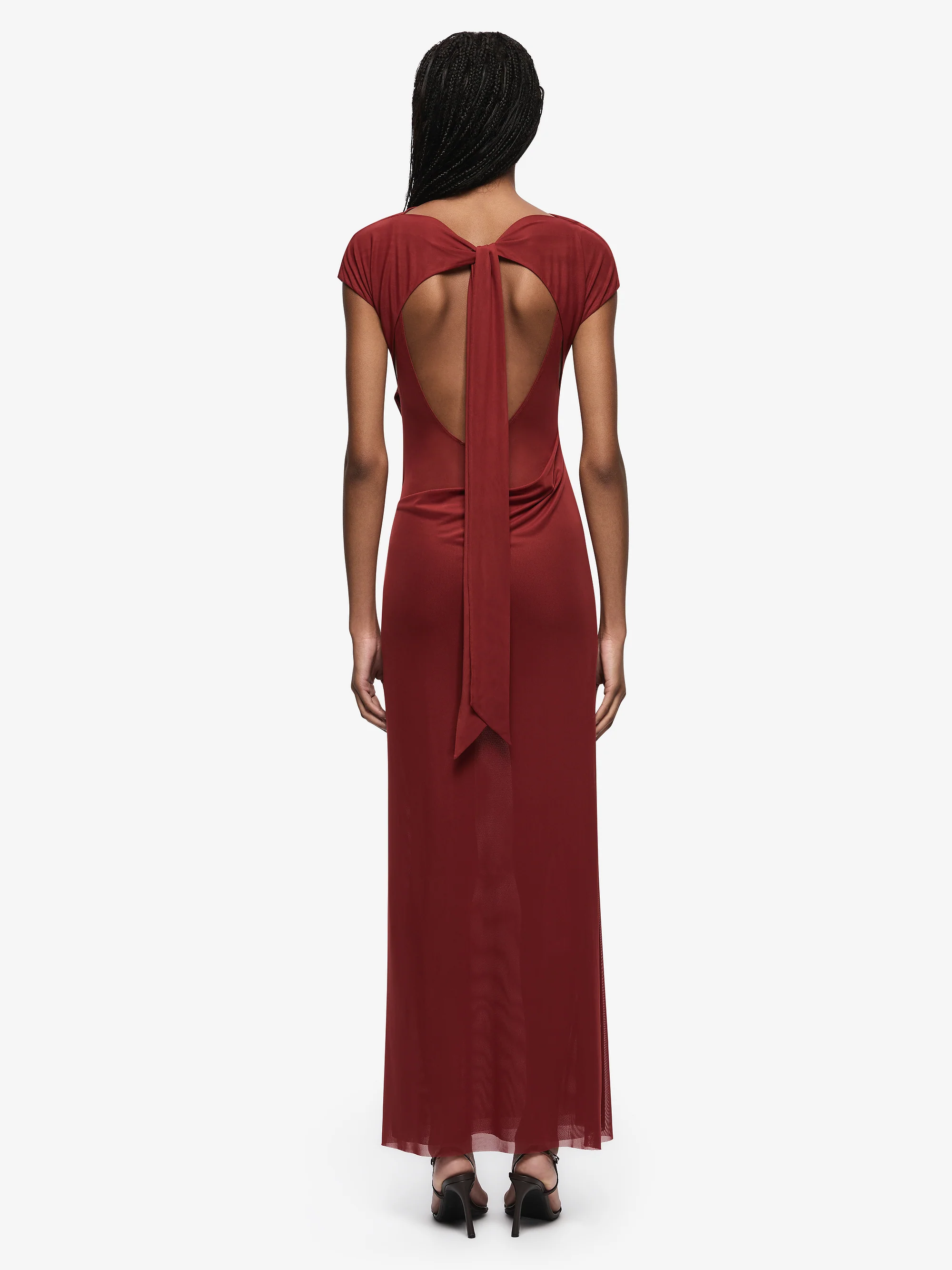 WILLORIN ASYM DRESS - SANGRIA - Image 4
