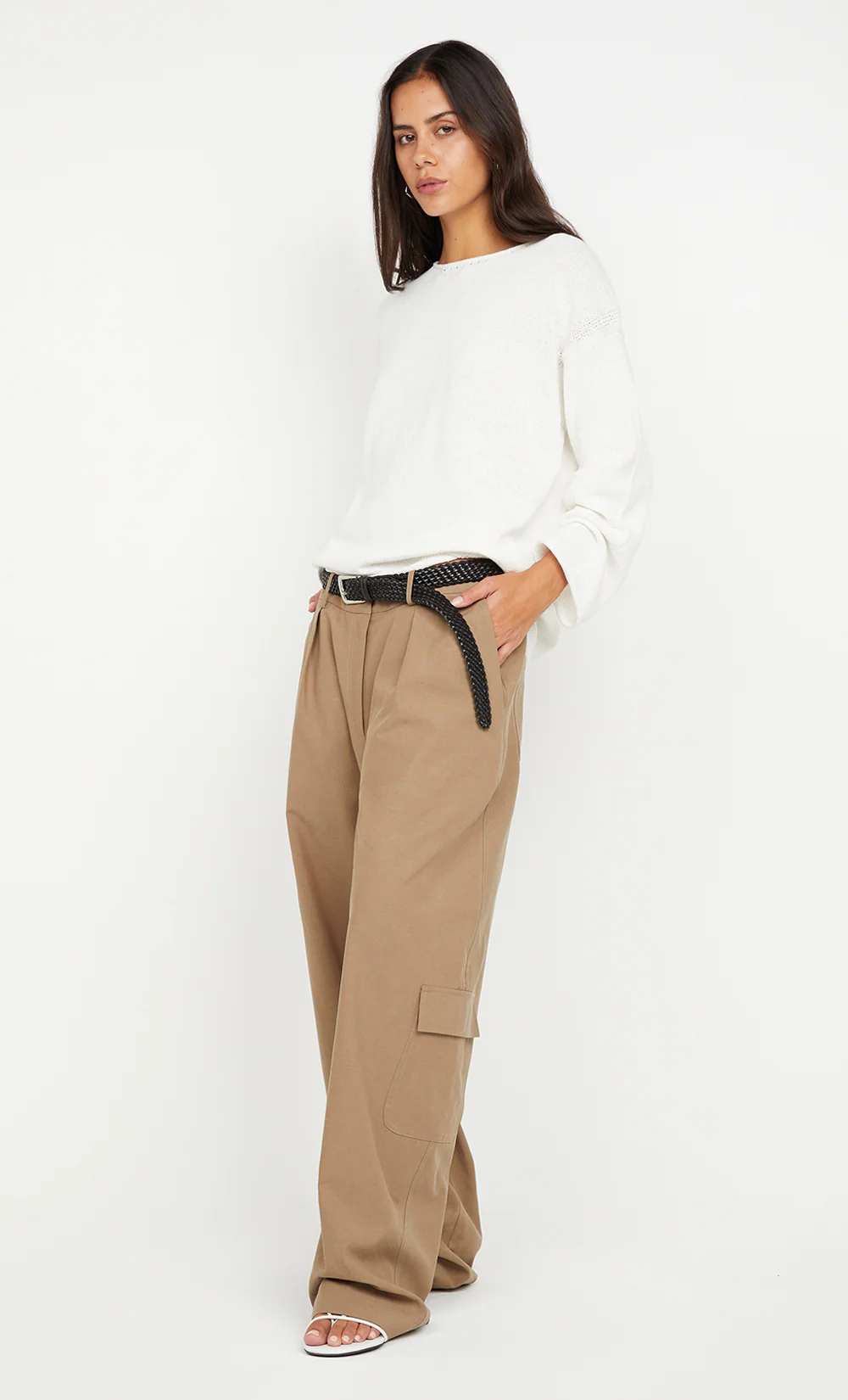 ZOE LONG SLEEVE TOP - WHITE - Image 3